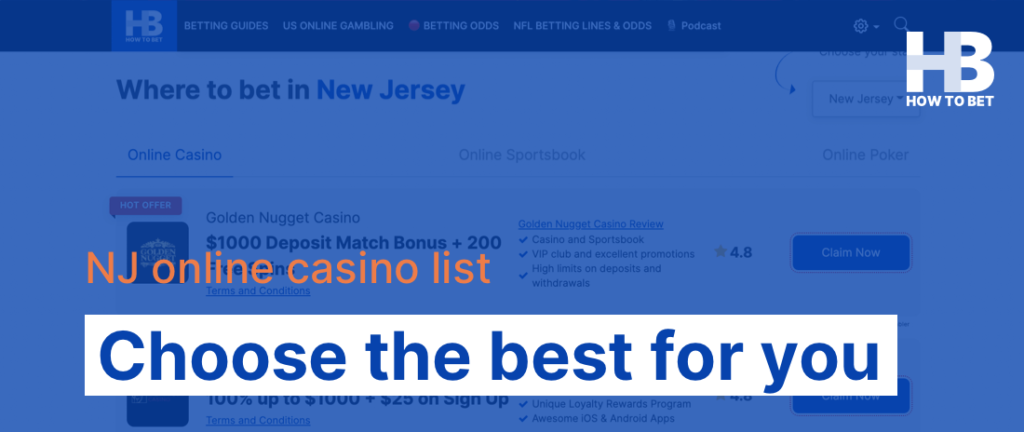  NJ online casino list – choose the best one for you